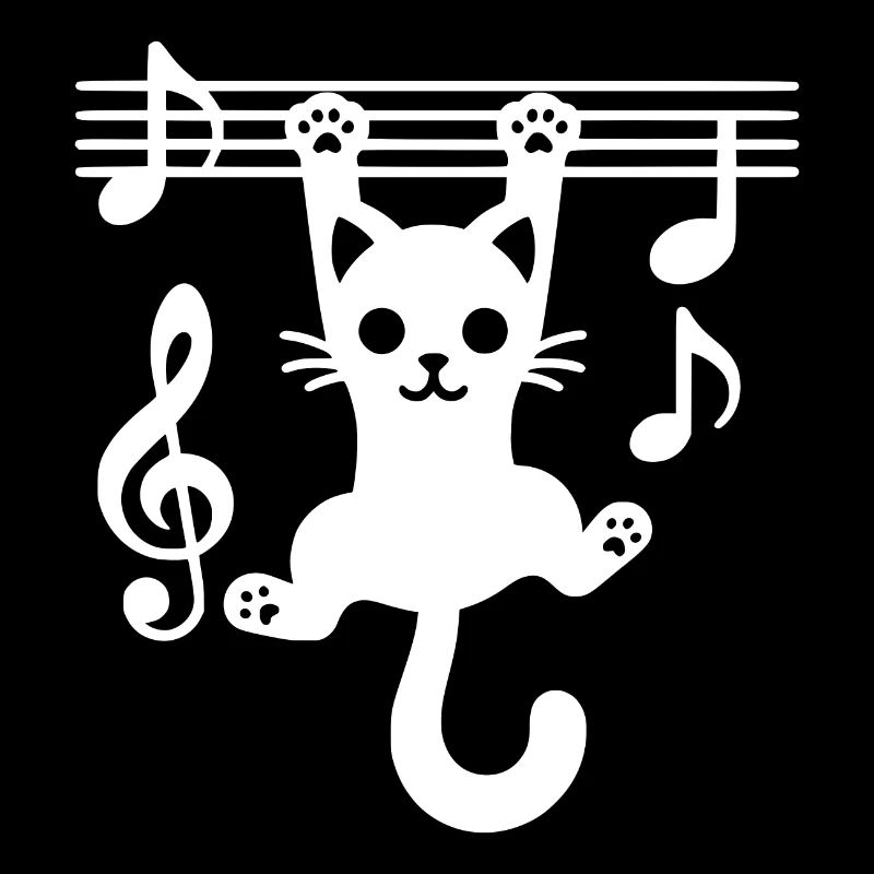 Musique Chat Drôles Notes Petits Chats Coquins