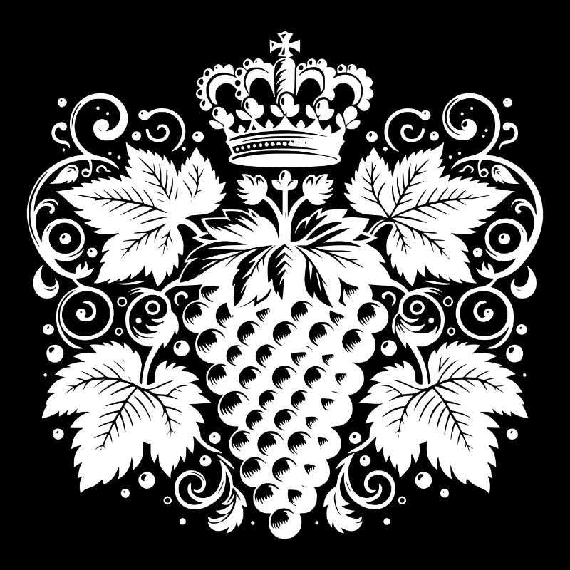 Weinfest Krönung Traubenmotiv und Krone