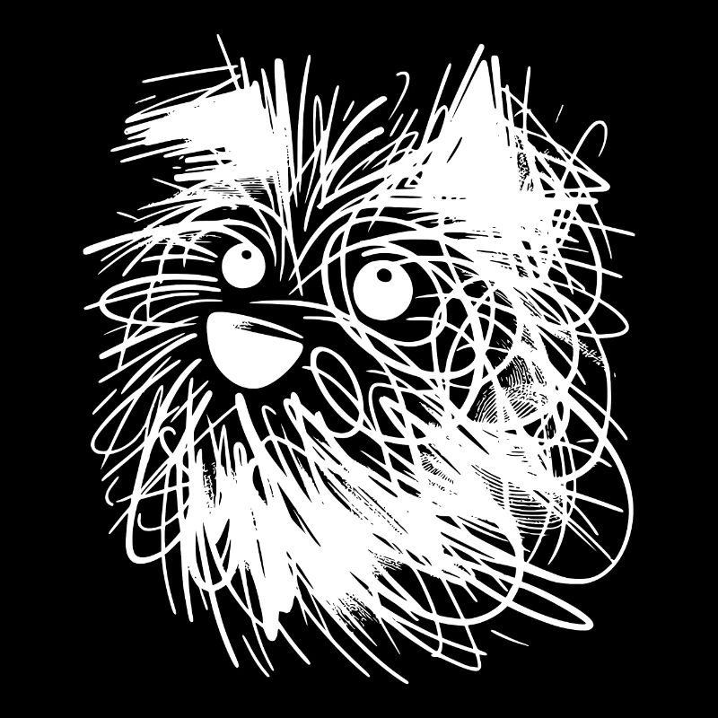 Dog portrait in chaotic lines style