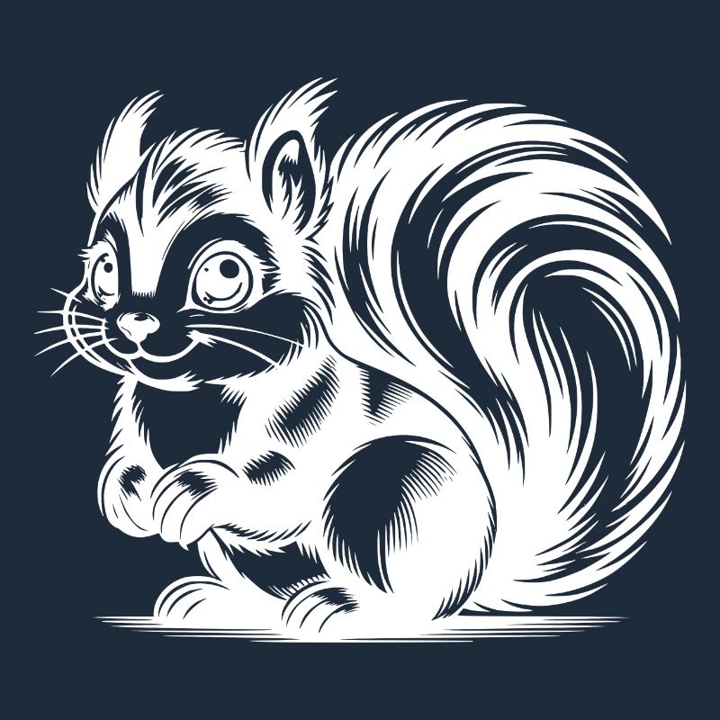 Niedliches putziges Eichhörnchen Zeichnung