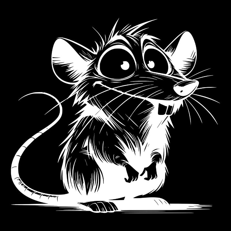 Cute Rat with Big Eyes and Ears