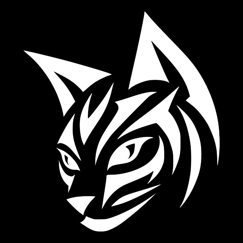 Hübscher Katzenkopf mit Tribal-Akzenten