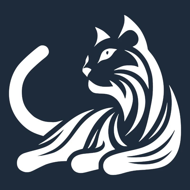 Cute cat decorative structure tribal tattoo