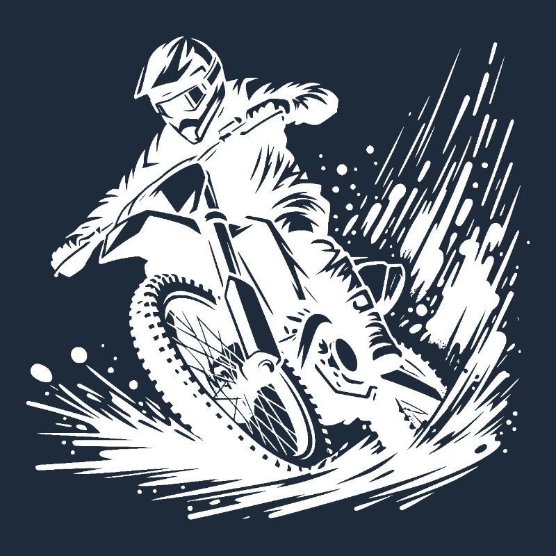 Pilote de motocross rapide dans la boue