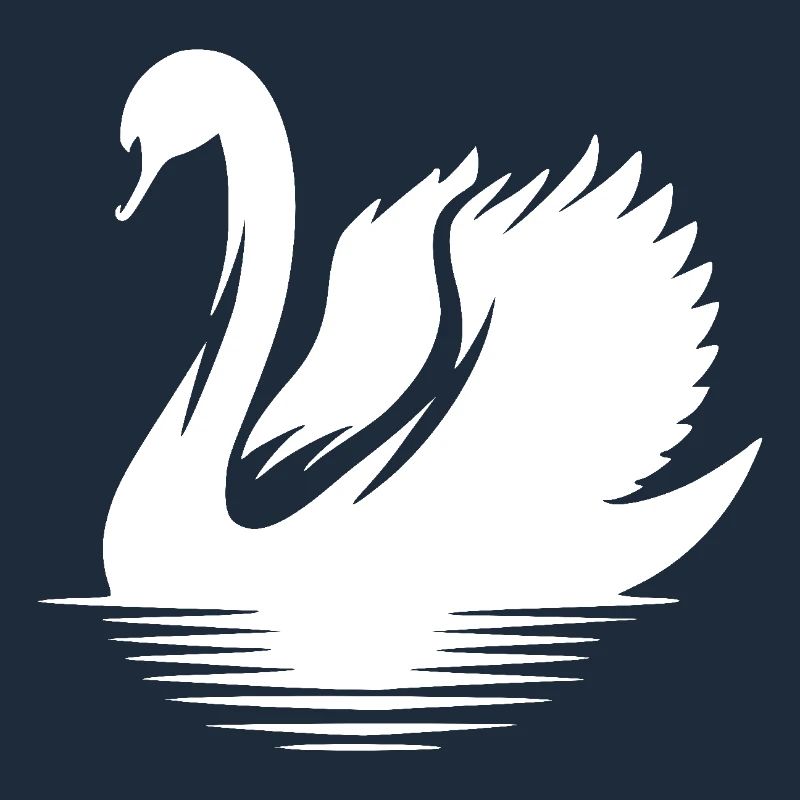 Eleganter Schwan Wasservogel Silhouette Portrait