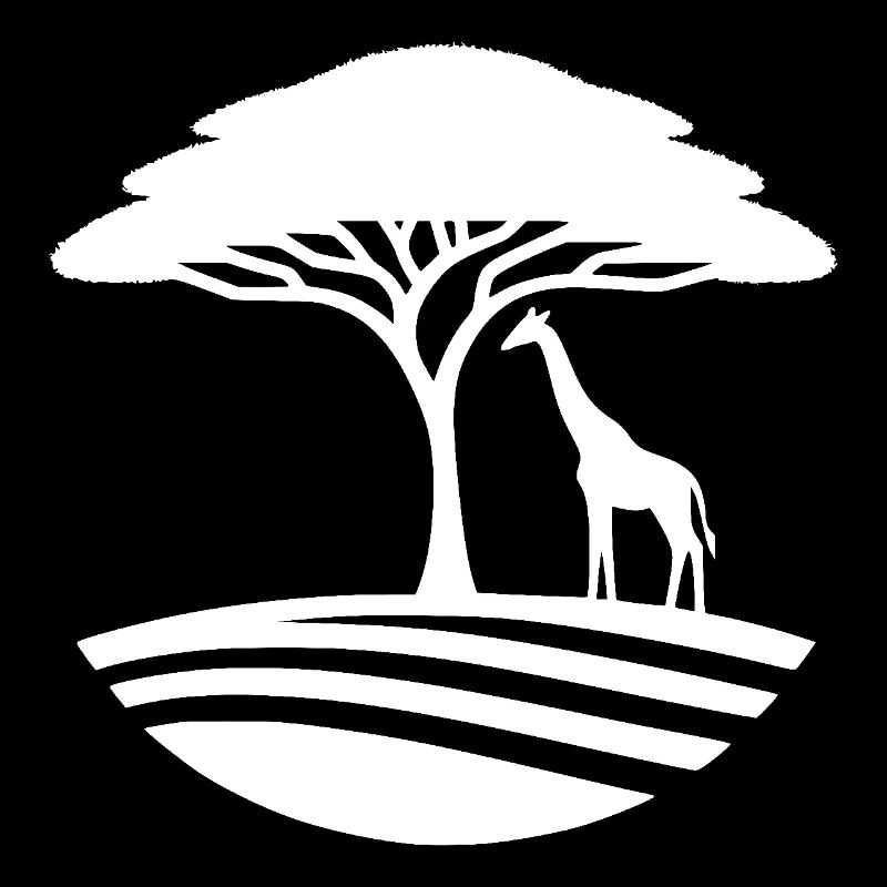 Savane africaine, paysage, girafe et acacia