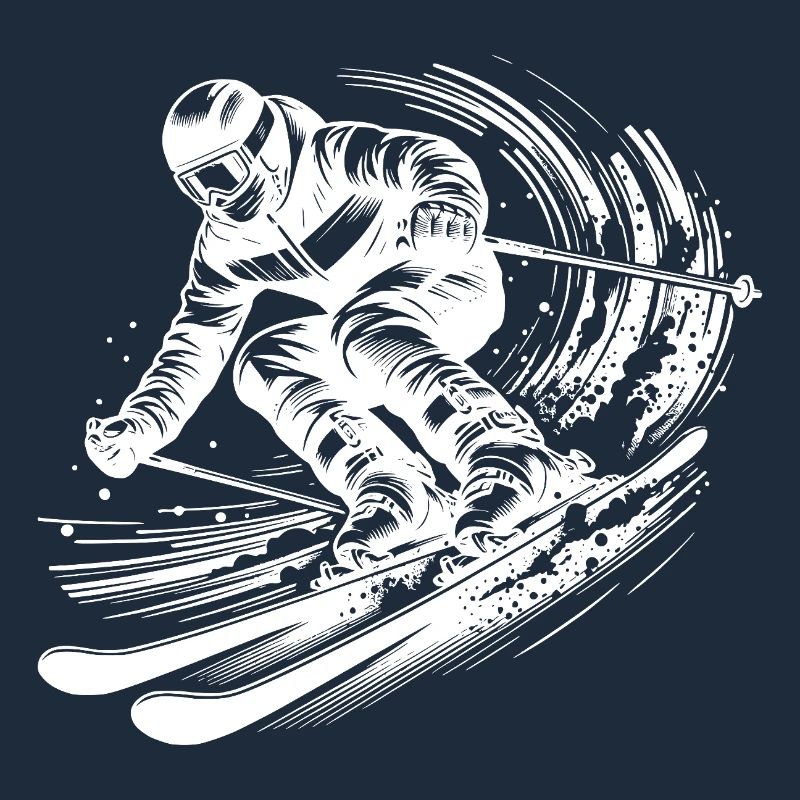 Skier avec une dynamique impressionnante dans la neige