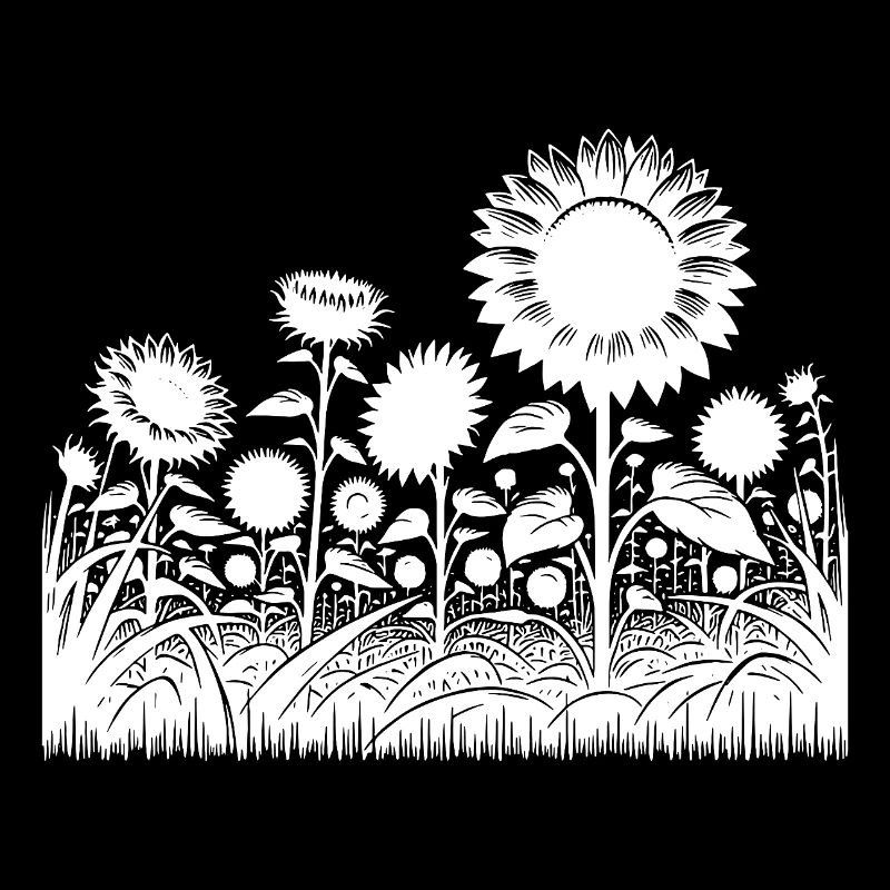 Blühende Sonnenblumen auf einem großen Feld
