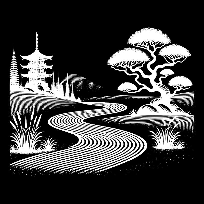 Japanischer Tempel Weg Meditativer Balance