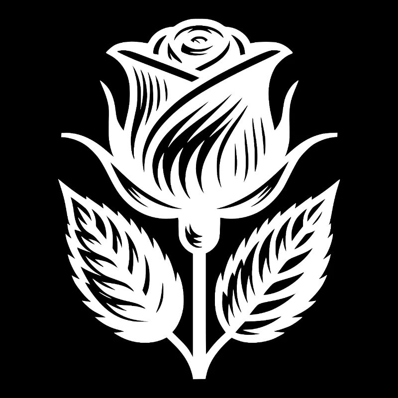 Motif rose de tatouage minimaliste