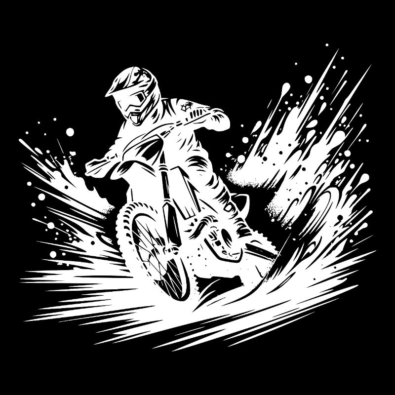 Grande vitesse sur la moto tout-terrain dans la terre