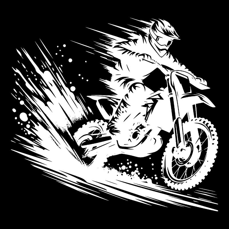 Motocross Dirtbike Sprung mit Staub und Dynamik