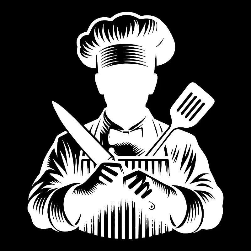 Hobbykoch und Küchenchef Silhouette Portrait