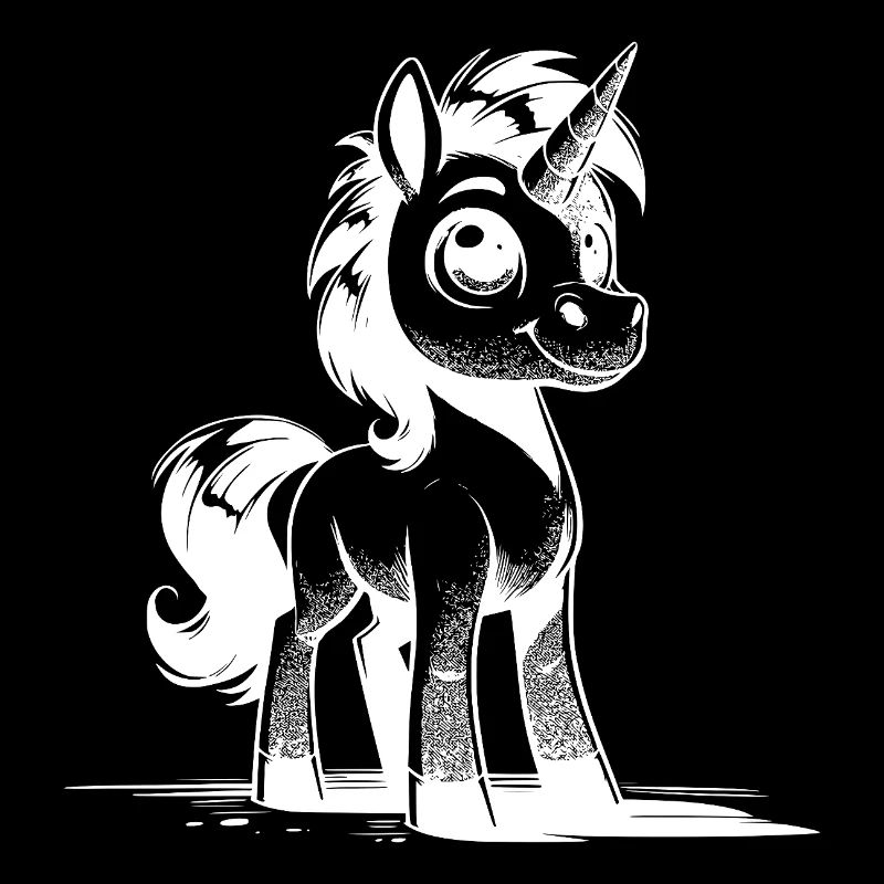 Süsses Kinder Pony Einhorn träumt von Abenteuern