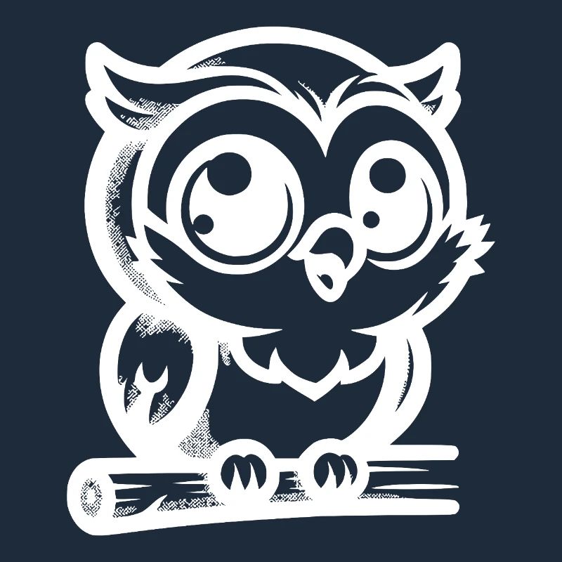 Child-friendly cartoon owl with big eyes