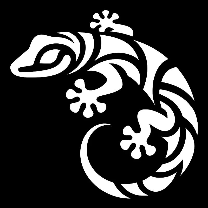 Funny Little Gecko in Tribal Tattoo Style