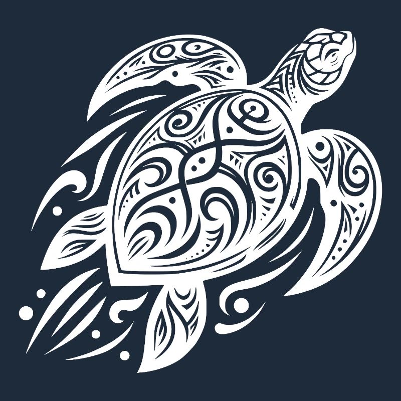 Kraftvolle Pazifik Schildkröte trifft Tribal