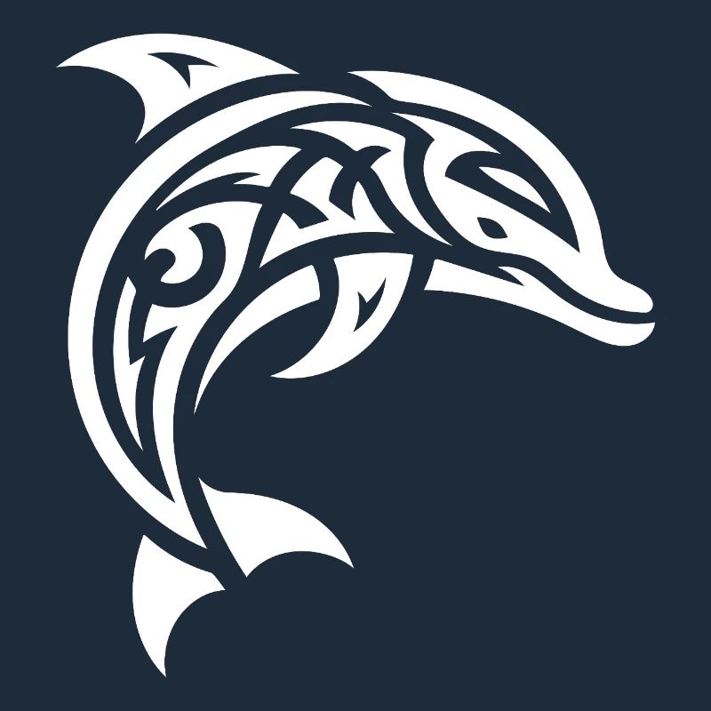 Eleganter Springender Tattoo Delphin Tümmler
