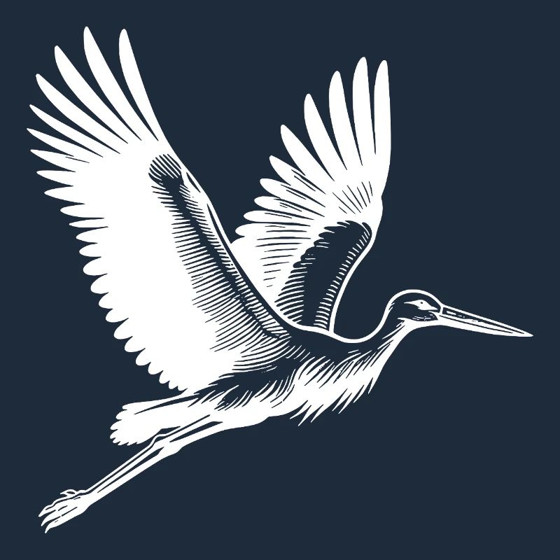 Elegant Flying Stork
