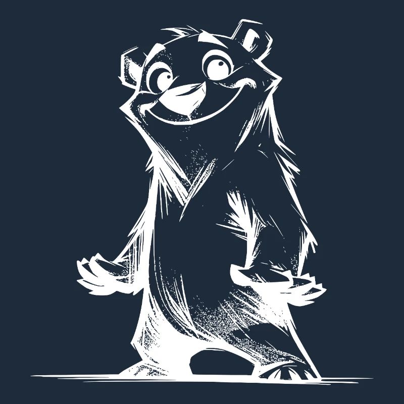 Happy Bear Comic Character with Naughty Grin