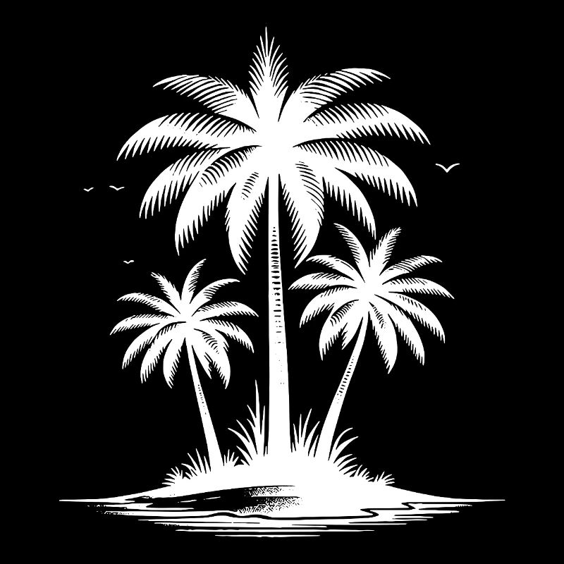 Tropical Island Palm Trees and Beach