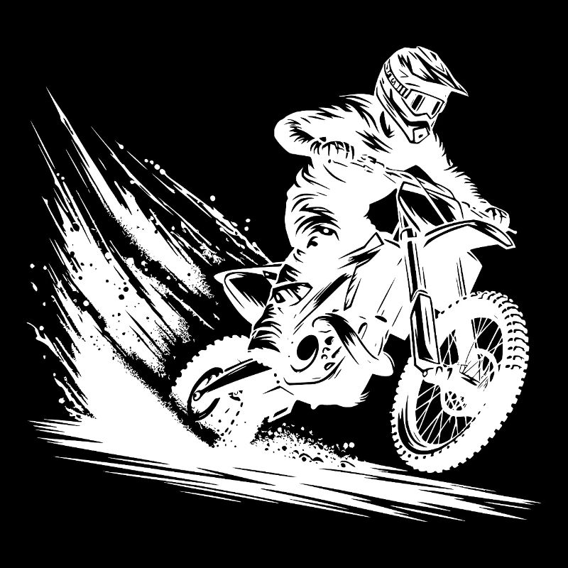 Dirt Bike Motocross Jump with Dust and Dynamics