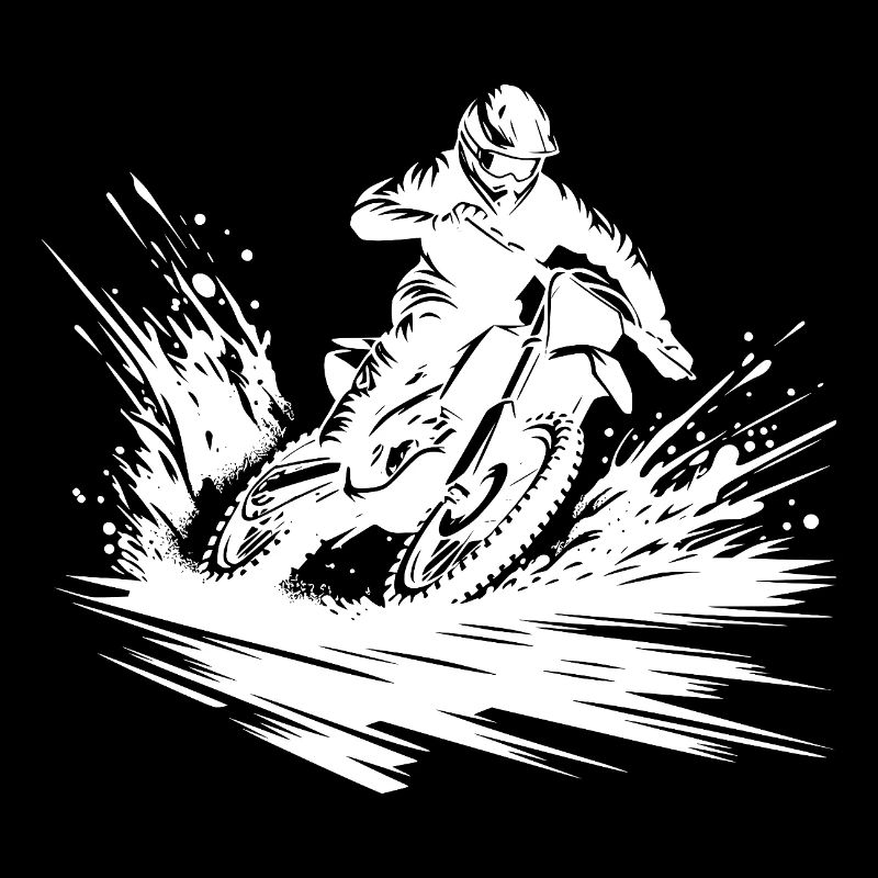 Motocross, jump, action and pure dirt