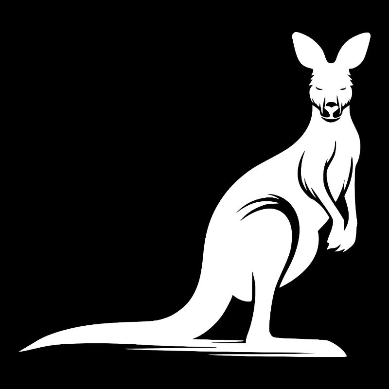 Silhouette d’un kangourou gracieux
