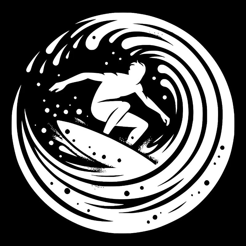 Relaxed surfer surfing in the wave