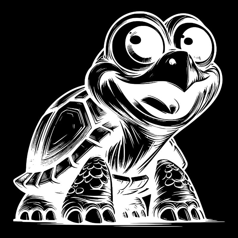 Drôles d’enfants tortues avec de grands yeux