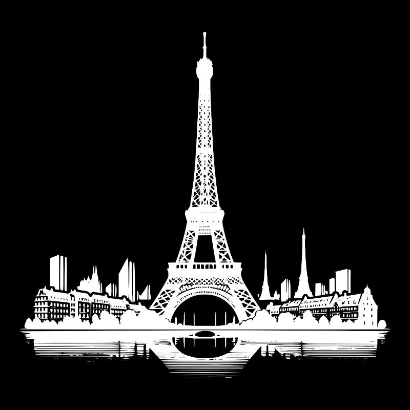 Tour Eiffel Romance classique avec contour de la ville