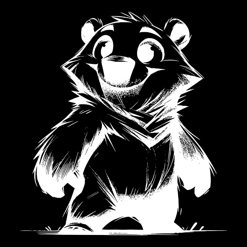 Ours amical avec un sourire effronté