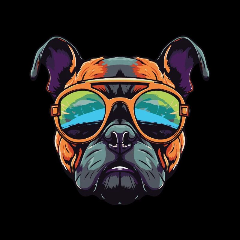 Tête de chien bouledogue cool