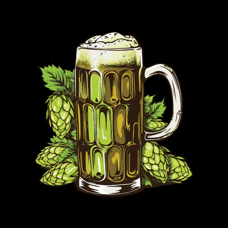 Beer glass hops