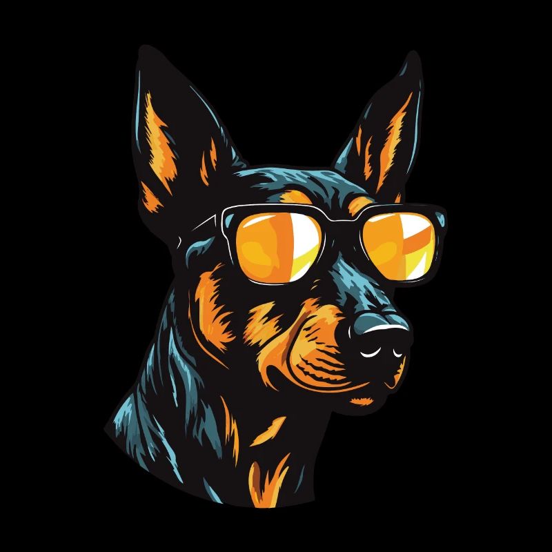 Doberman Dog Cool Head Party
