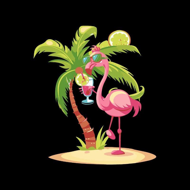 Flamingo Sommer Strand Comic