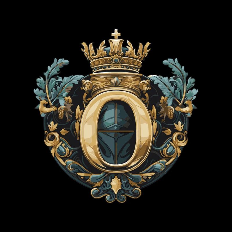O Couronne de logo de lettre