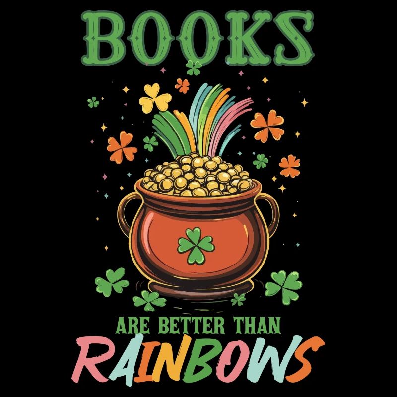 Bücher sind besser als Regenbögen St. Patricks Day