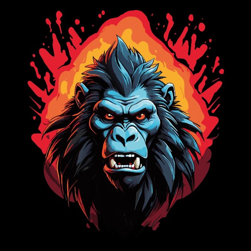 angry baboon with long teeth