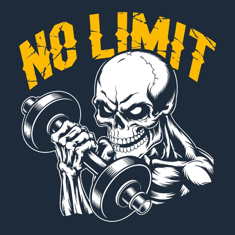 Crâne de musculation No Limit Workout avec haltère