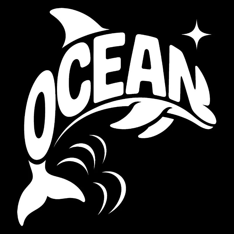 Ocean - Cool Dolphin Ocean Logo