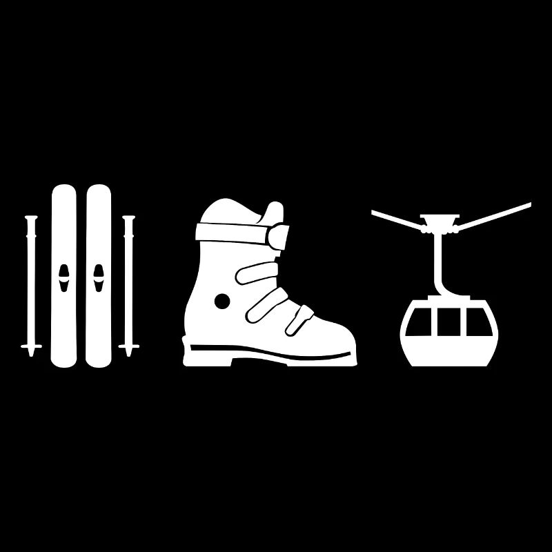 Design de ski en blanc