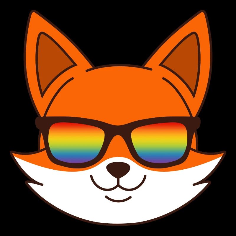Fuchs mit Regenbogen Sonnenbrille