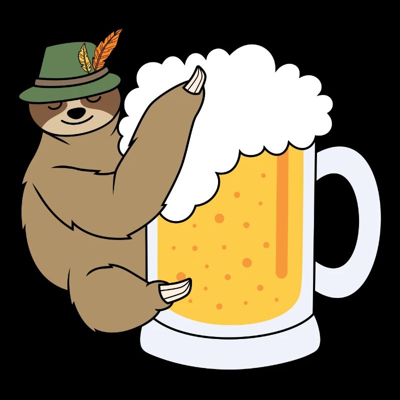 Faultier mit Bier Saufen Trinken