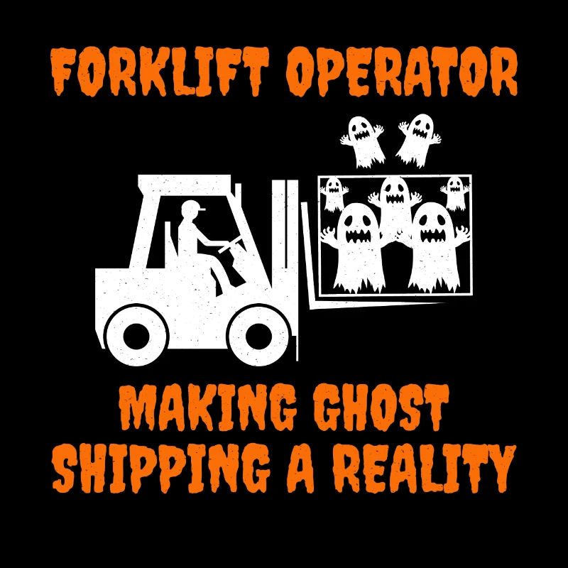 Halloween Ghost Gabelstapler Fahrer Schweres Gerät