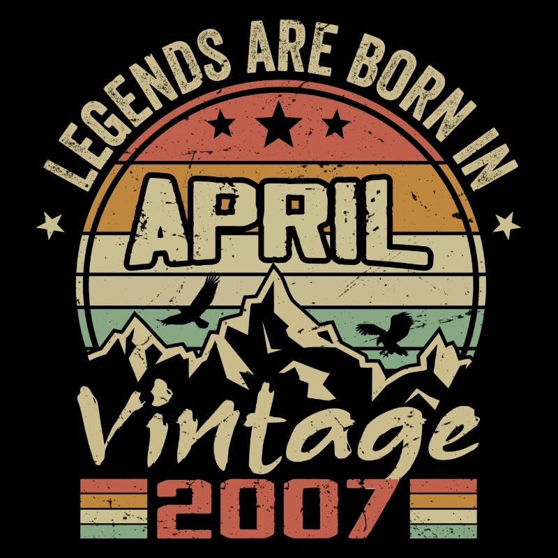 Né En Avril 2007 Vintage - Cadeau Avril 2007