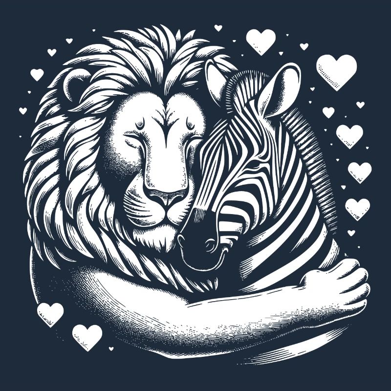 Löwe und Zebra Liebe und Freundschaft