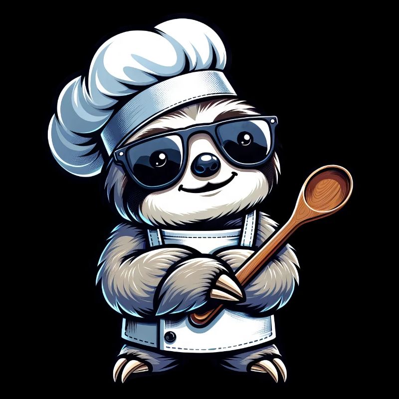 Conception de bande dessinée de chef paresseux mignon