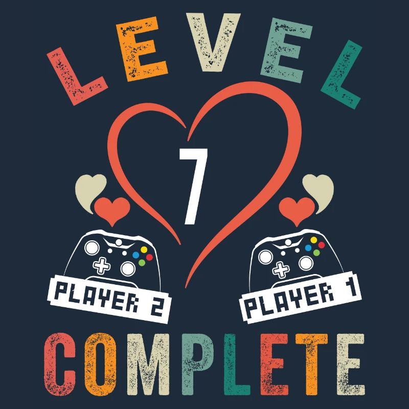 Level 7 Complete 7th Anniversary 7 Year Old Wedding