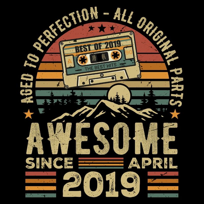 April 2019 Vintage Retro Geburtstagsgeschenk